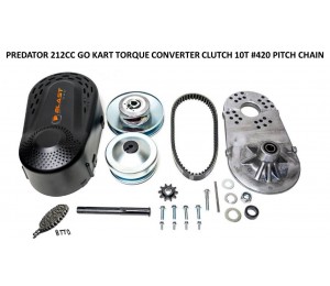 Predator 212CC GO Kart Torque Converter Clutch 10 Tooth 420 Chain 19.05mm 3/4" Bore + 5 FEET 420 Pitch Chain & 10T Sprocket